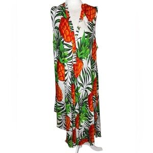 Tropical Pineapple Print Swim Coverup 3X NWT Beach Coverup